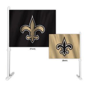 🏈🆕 NEW ORLEANS SAINTS DOUBLE SIDED CAR FLAG - HOME-AWAY DESIGN - NFL - MEN